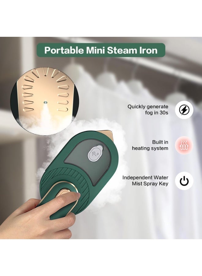 جهاز بخار وكي الملابس المحمول والقابل للطي - تسخين سريع خلال 30 ثانية، قلب قوي بقدرة 40 واط، لوحة كبيرة لإزالة التجاعيد بسرعة، تسخين ثلاثي الأبعاد، مكواة خفيفة للسفر للمنزل والسفر والمكتب - Image 2